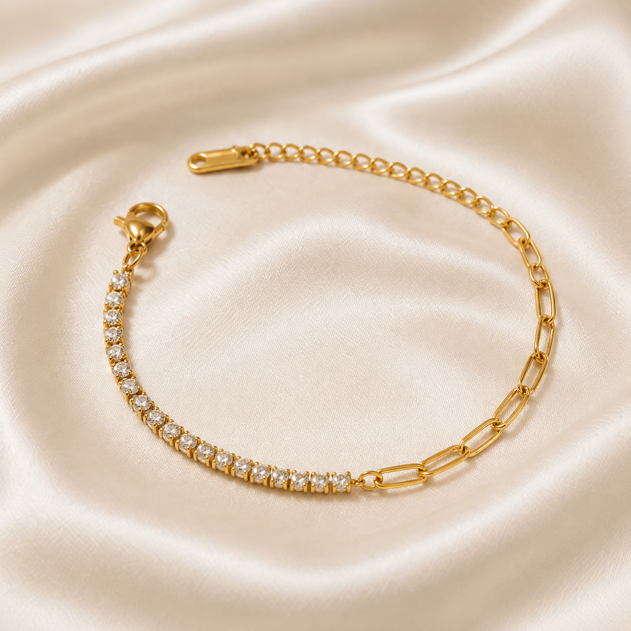 DIAMOND LINE CHAIN BRACELET