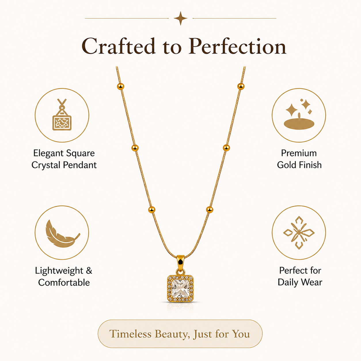 Elara Crystal Gold Necklace