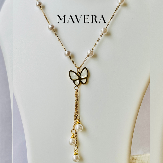 BUTTERFLY PEARLS NECKLACE