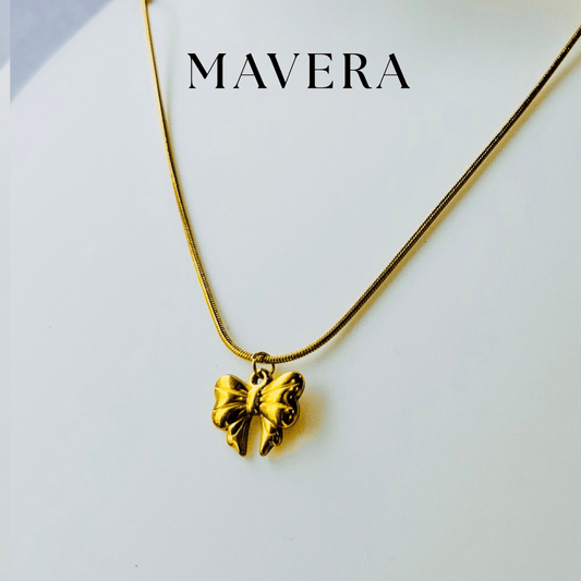 GOLDEN CHARM BOW NECKLACE