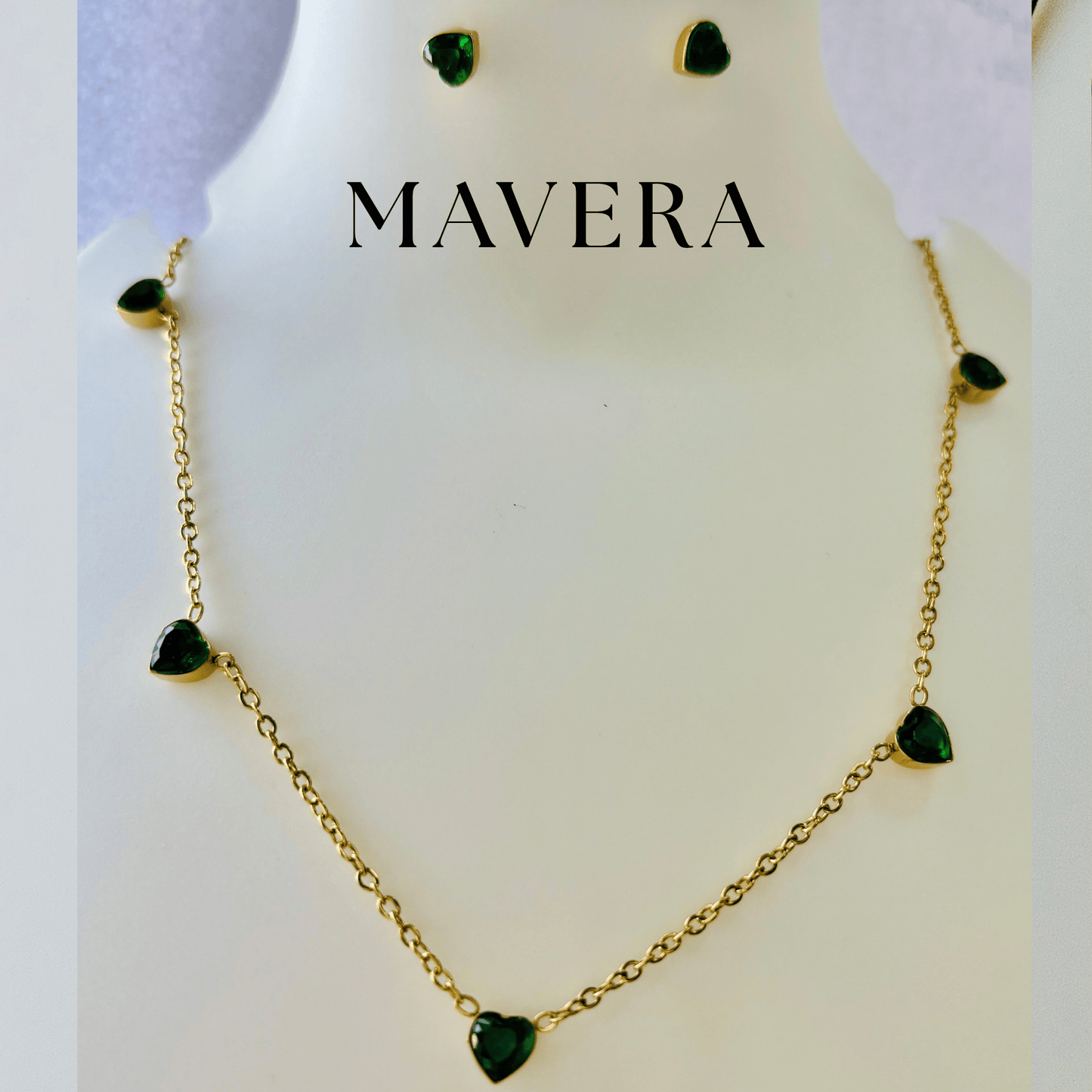 OLIVE ARMOUR NECKLACE WITH EARRING