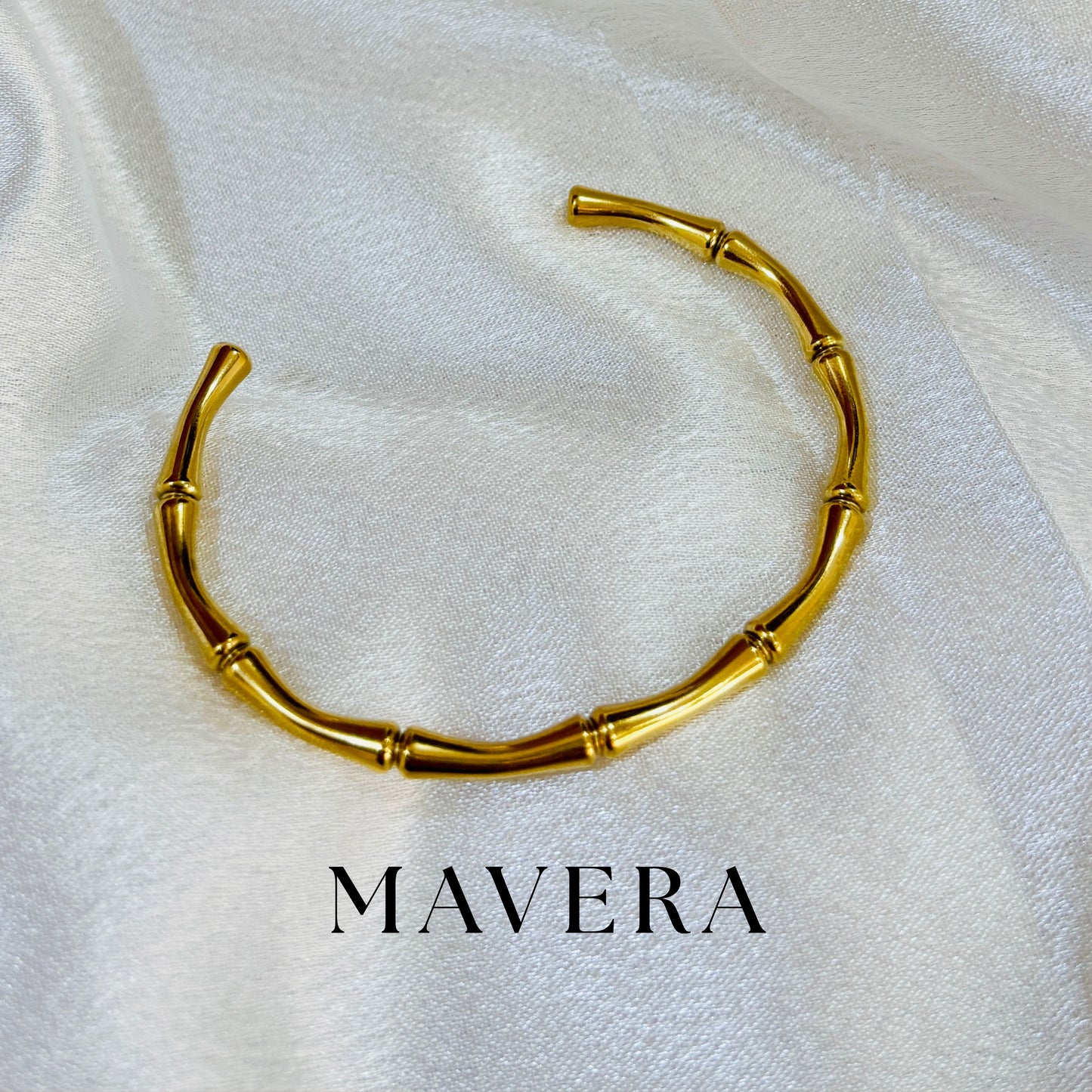 GOLD BAMBOO CUFF BRACELET