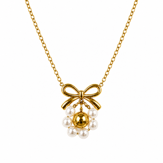 BOW PEARL NECKLACE
