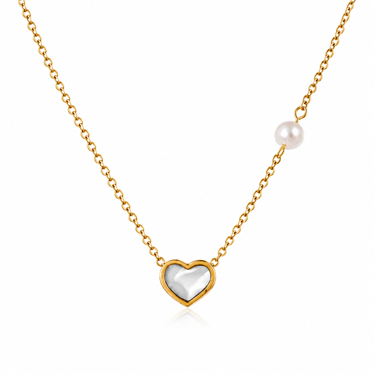 HEART PEARL NECKLACE