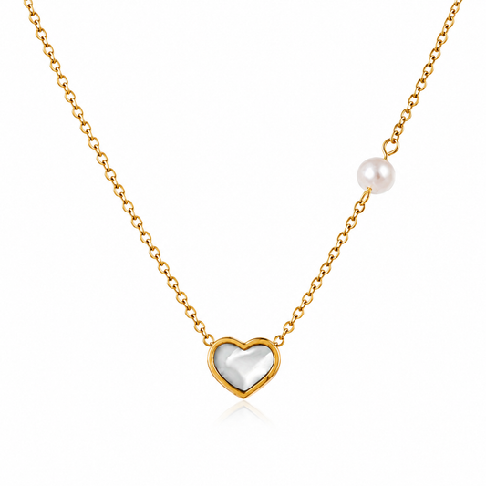 HEART PEARL NECKLACE