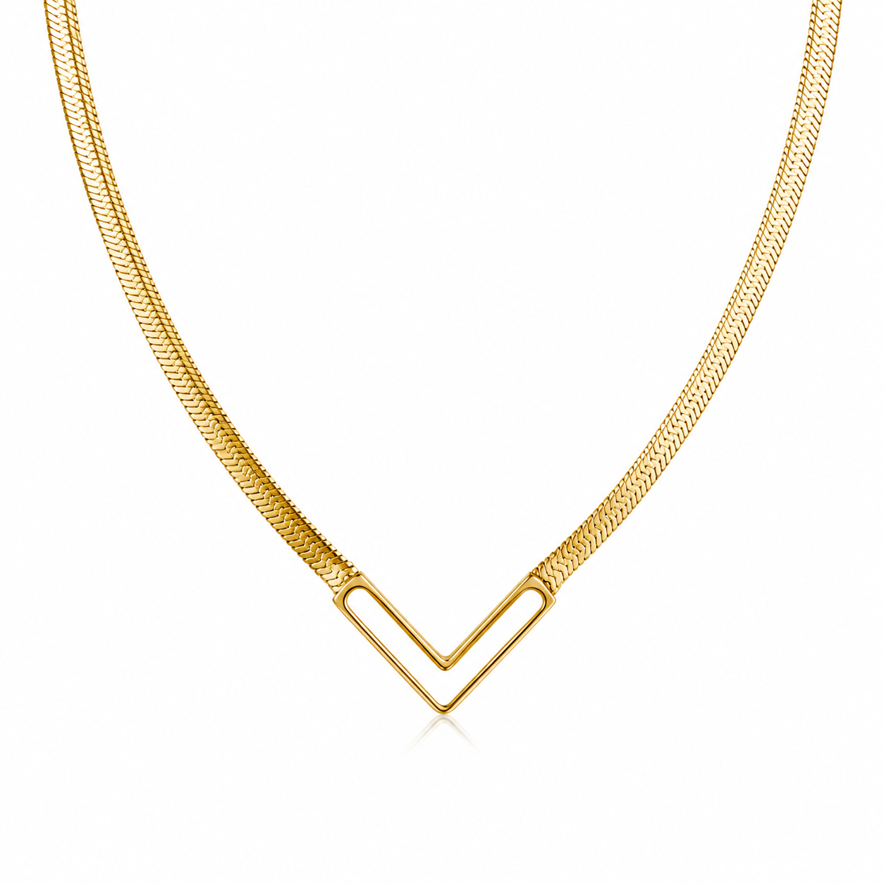 WHITE V NECKLACE
