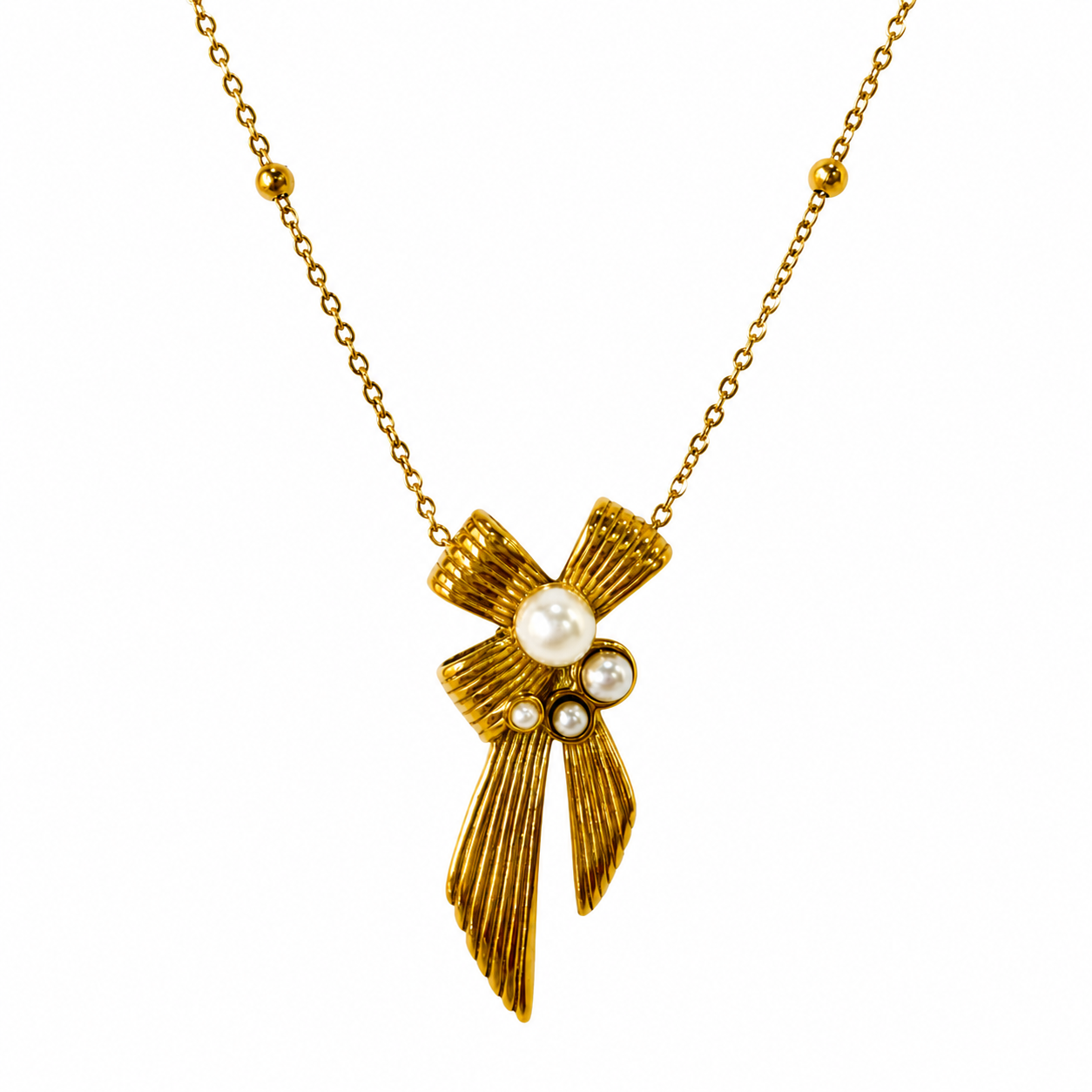 PEARL ELAN BOW NECKLACE