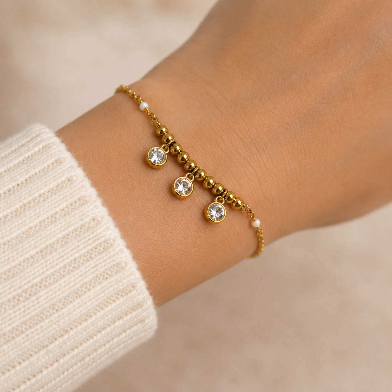 BEAD DROP CHAIN BRACELET