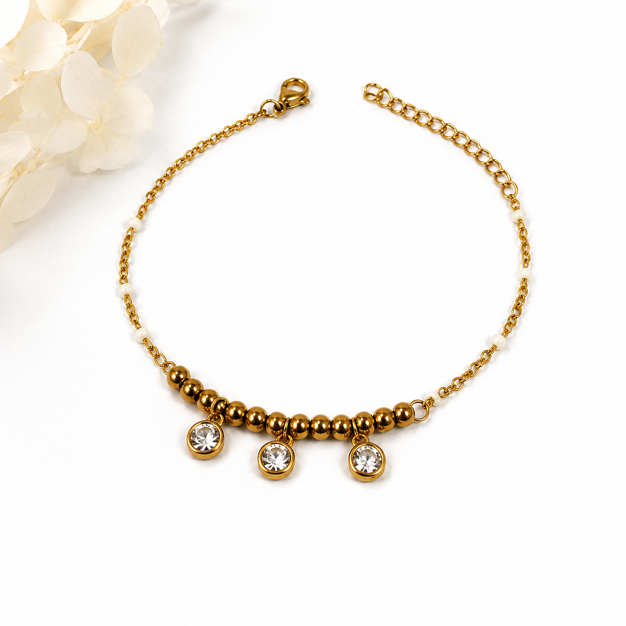 BEAD DROP CHAIN BRACELET