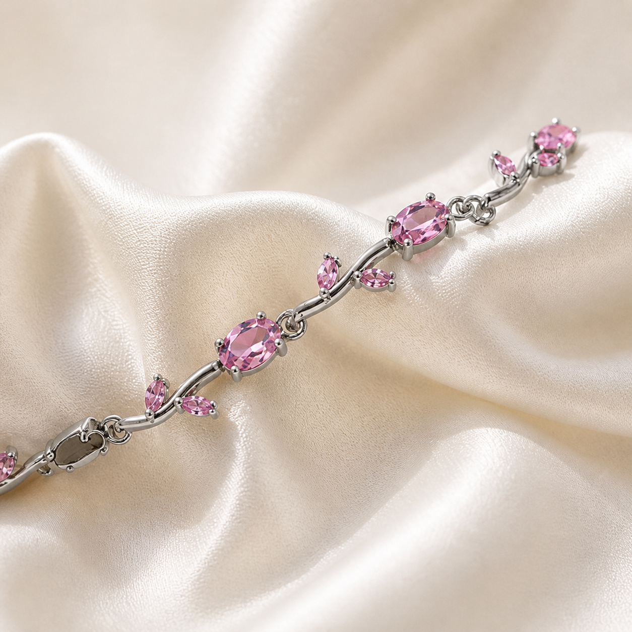 PINK TULIP CHAIN BRACELET