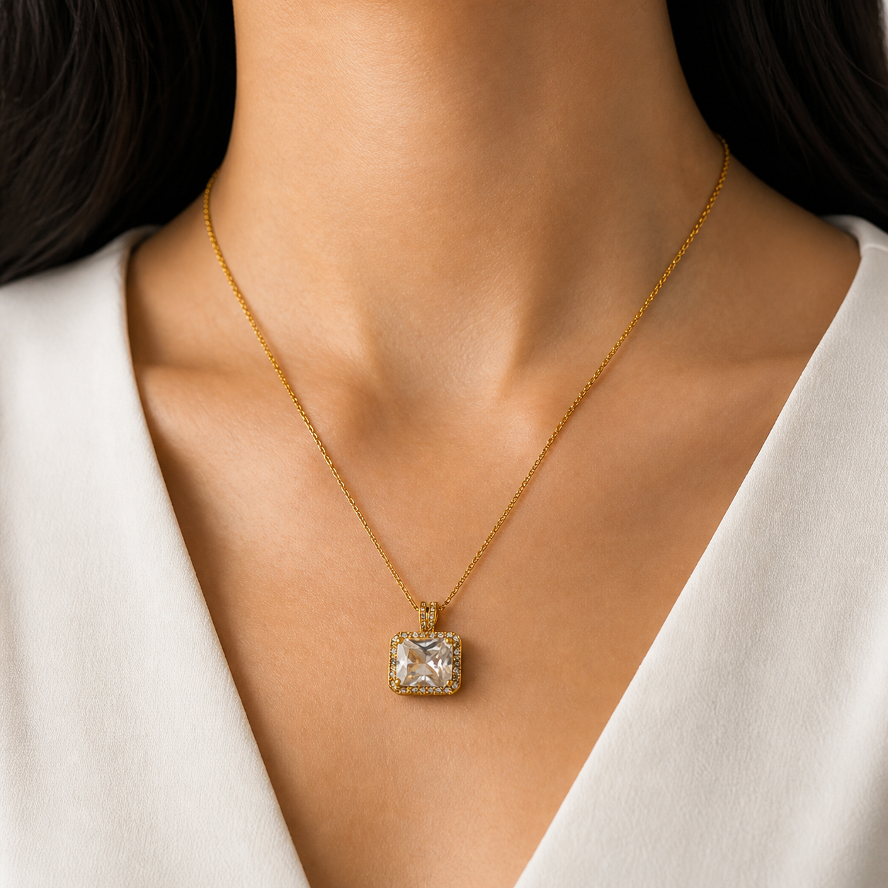 Royal Radiance Square Necklace