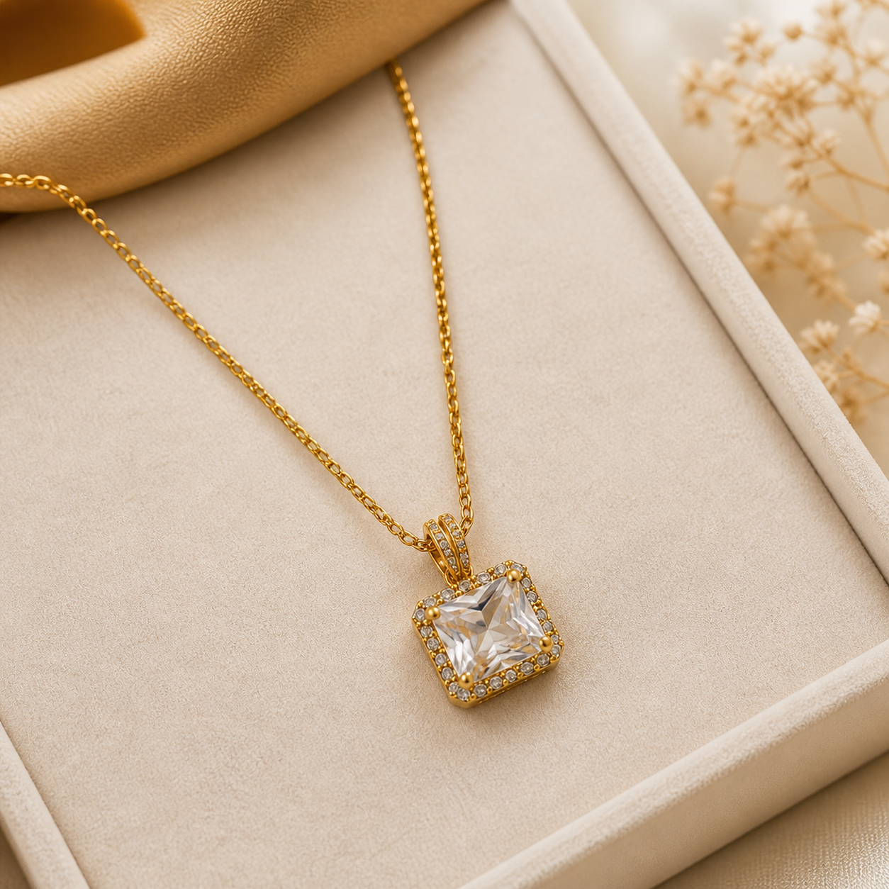 Royal Radiance Square Necklace