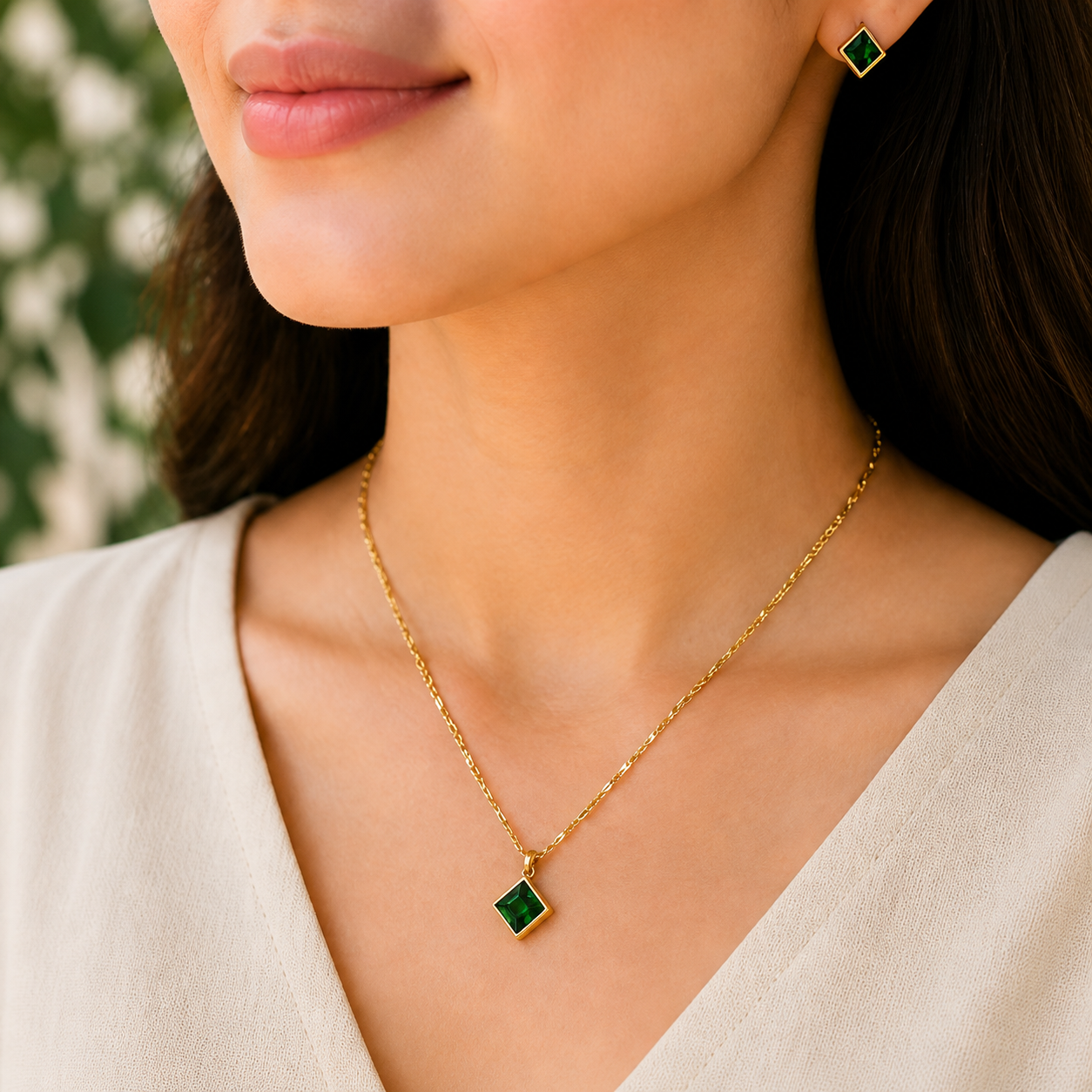 GREEN STONE NECKLACE