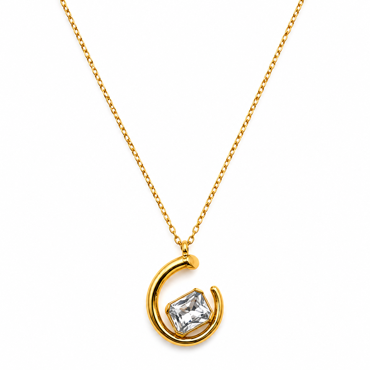 HALO C PENDANT NECKLACE
