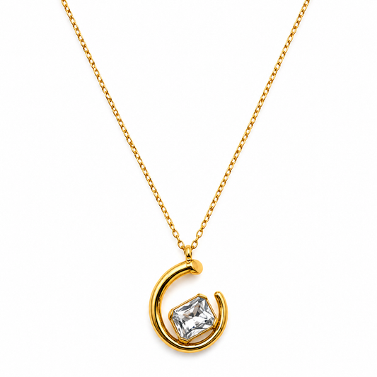 HALO C PENDANT NECKLACE