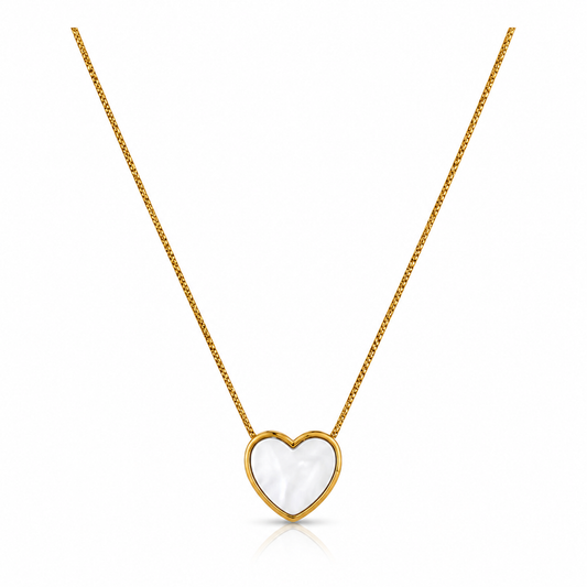 WHITE HEART NECKLACE