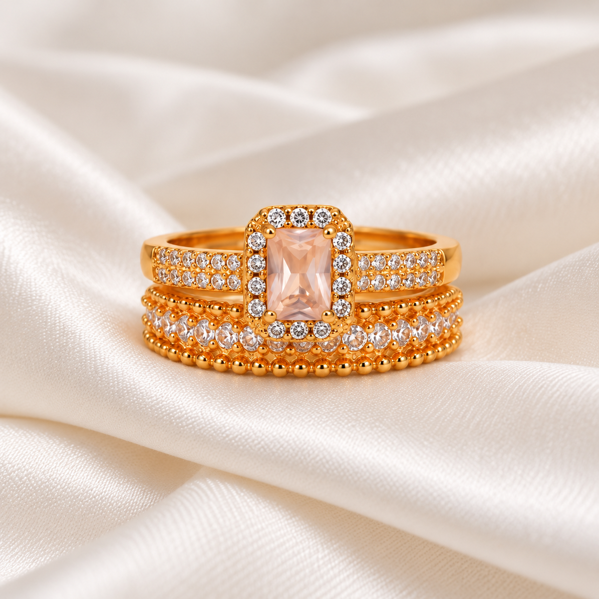 DAIMOND LAYER ADJUSTABLE RING