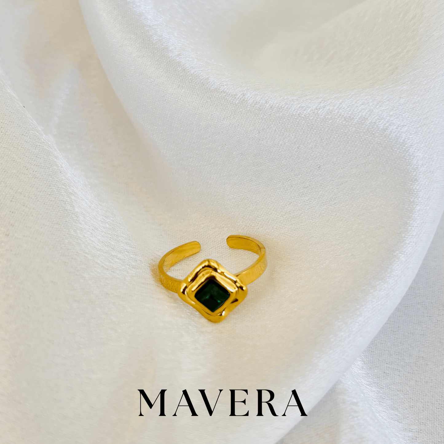 GREEN GOLDEN PRISM ADJUSTABLE RING