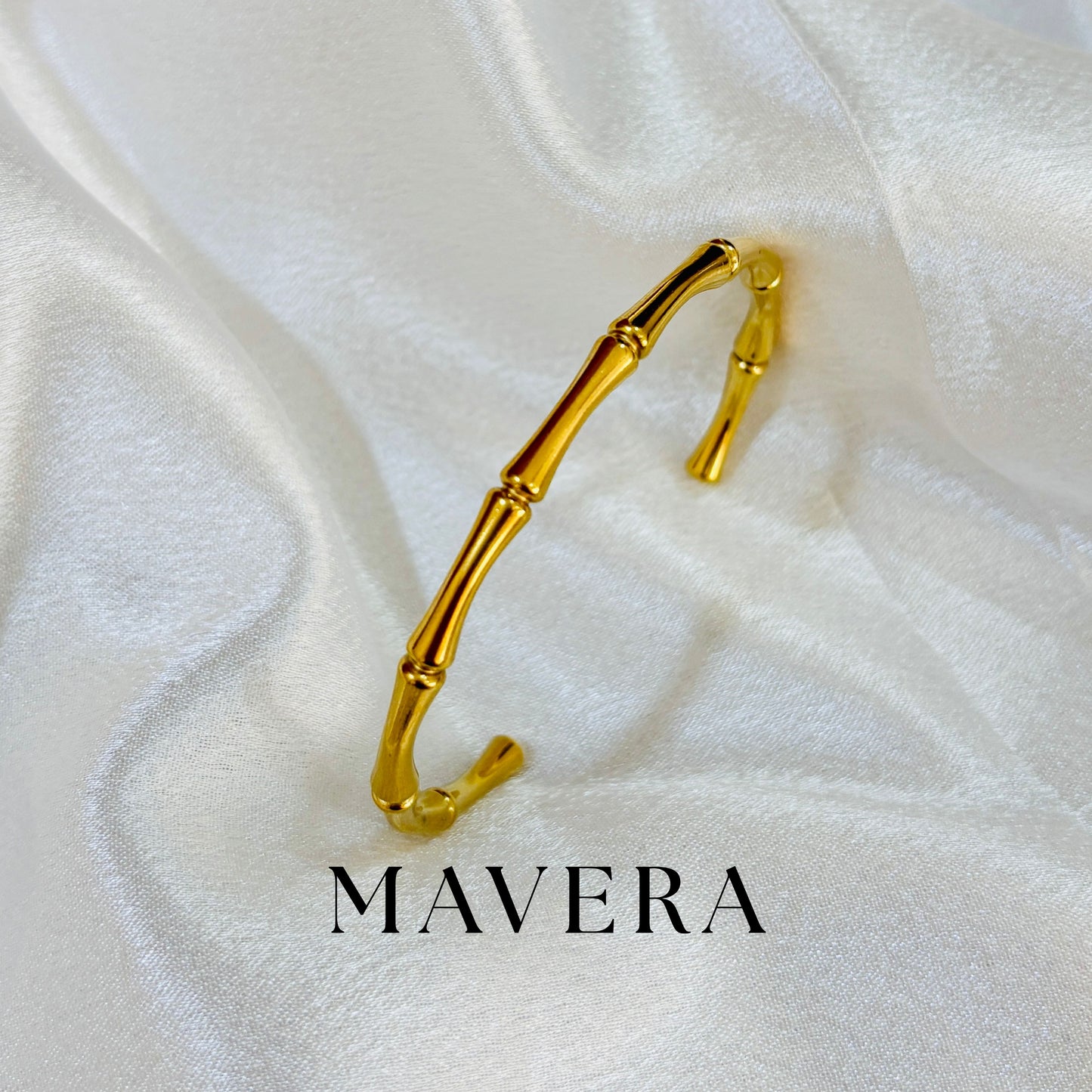 GOLD BAMBOO CUFF BRACELET