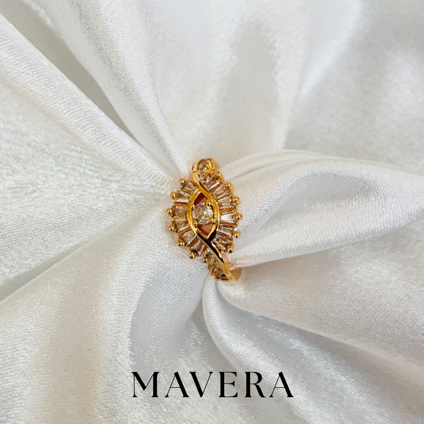 REGAL SUNBURST ROSE GOLD ADJUSTABLE RING