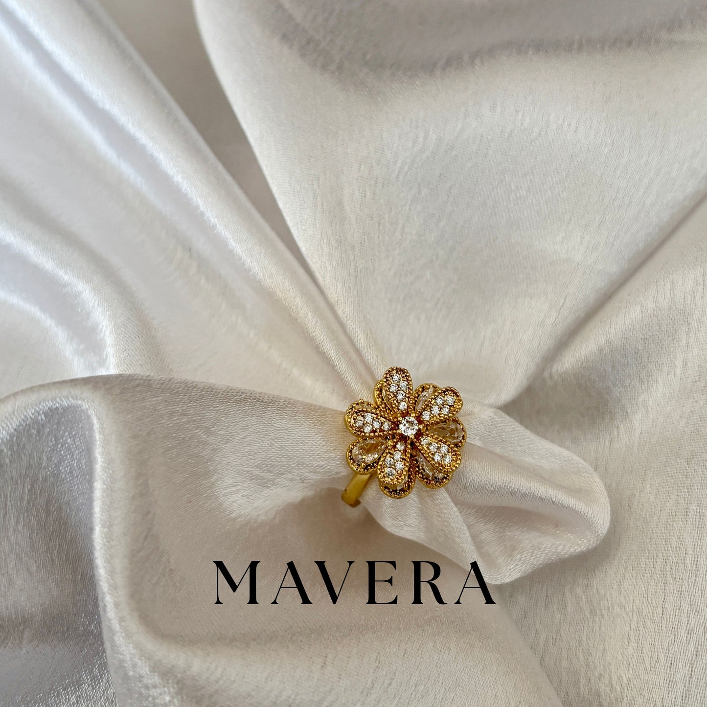 FLOWER SHAPE ADJUSTABLE RING