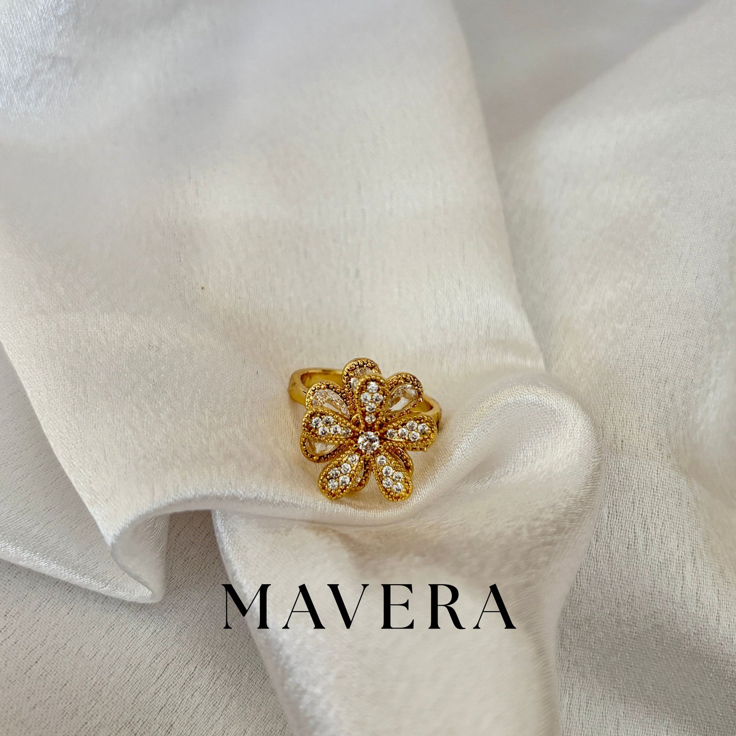 FLOWER SHAPE ADJUSTABLE RING