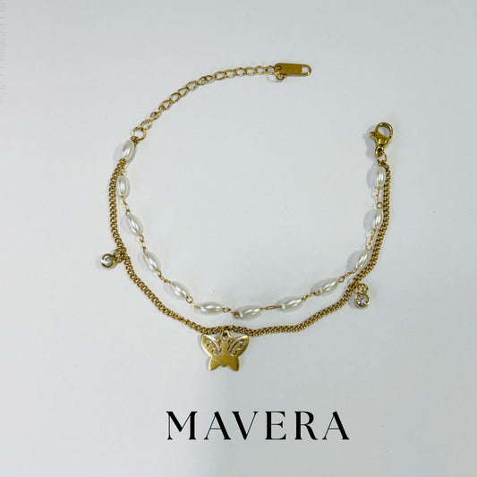 ELYSIAN PEARL BUTTERFLY CHAIN BRACELETS